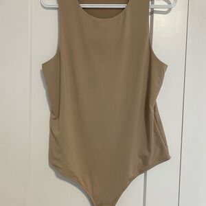 Dynamite Closet Essential Basic Crew Neck Nude‎ Tan Sleeveless Bodysuit Size XL